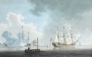 Navi da guerra inglesi, una che spara un saluto